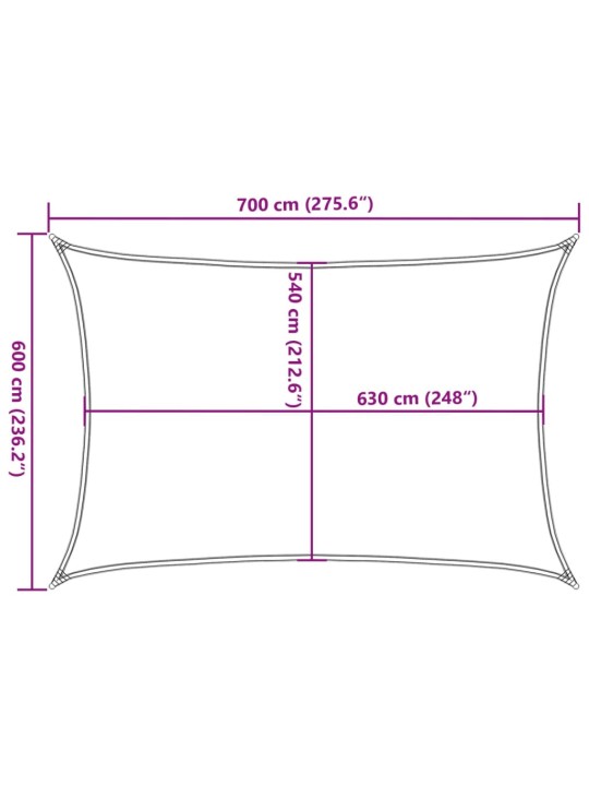 Stínicí plachta 160 g/m² taupe 6 x 7 m HDPE
