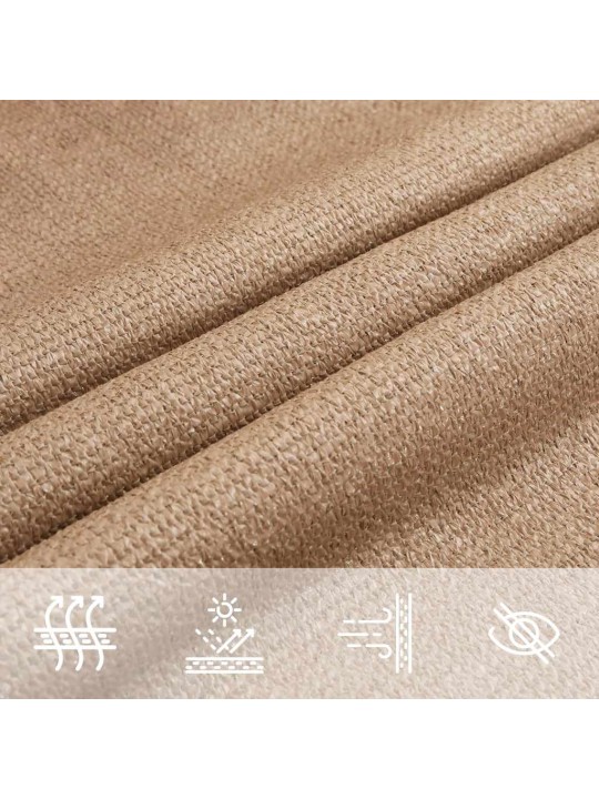 Stínící plachta 160 g/m² taupe 2,5 x 2,5 x 3,5 m hdpe