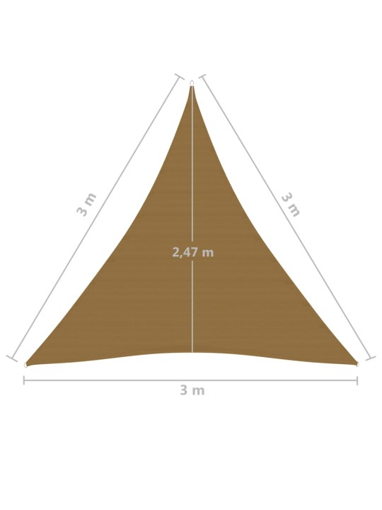 Stínící plachta 160 g/m² taupe 3 x 3 x 3 m HDPE