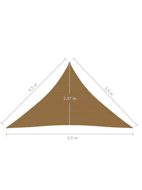 Stínící plachta 160 g/m² taupe 3,5 x 3,5 x 4,9 m HDPE