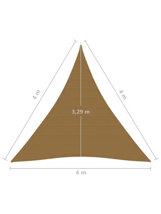 Stínící plachta 160 g/m² taupe 4 x 4 x 4 m HDPE