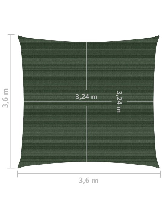 Stínící plachta 160 g/m² tmavě zelená 3,6 x 3,6 m HDPE