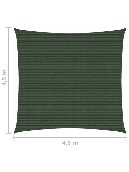 Stínicí plachta 160 g/m² tmavě zelená 4,5 x 4,5 m HDPE