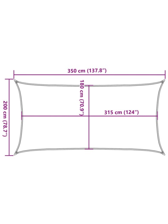Plachta proti slunci 160 g/m² tmavě zelená 2 x 3,5 m hdpe