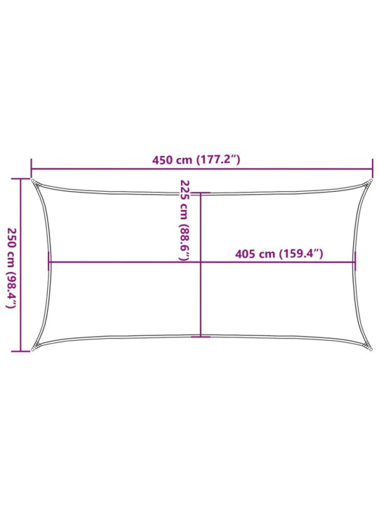 Plachta proti slunci 160 g/m² tmavě zelená 2,5 x 4,5 m hdpe