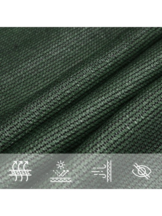 Plachta proti slunci 160 g/m² tmavě zelená 2,5x2,5x3,5 m hdpe
