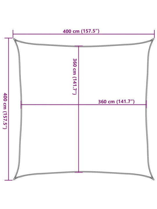 Plachta proti slunci 160 g/m² čtverec modrá 4 x 4 m hdpe
