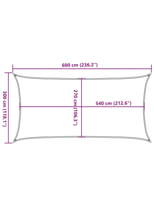Plachta proti slunci 160 g/m² obdélník modrá 3 x 6 m HDPE