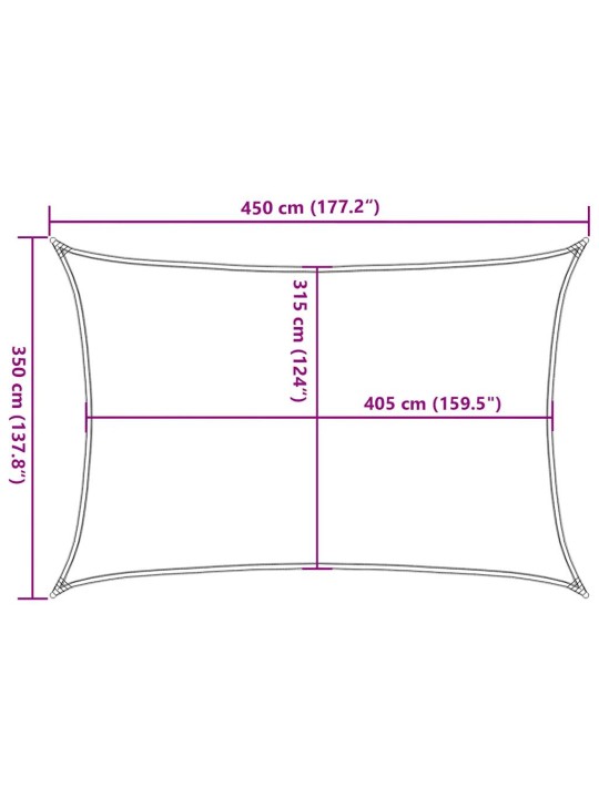 Plachta proti slunci 160 g/m² obdélník modrá 3,5 x 4,5 m hdpe