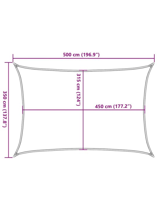 Plachta proti slunci 160 g/m² obdélník modrá 3,5 x 5 m hdpe