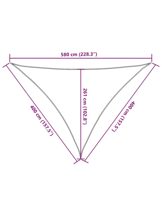 Stínicí plachta 160 g/m² trojúhelník modrá 4 x 4 x 5,8 m hdpe