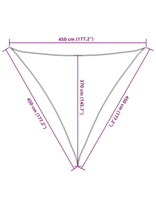 Stínicí plachta 160 g/m² trojúhelník modrá 4,5x4,5x4,5 m hdpe