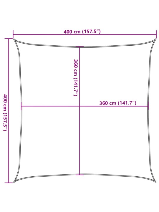 Plachta proti slunci 160 g/m² čtverec žlutá 4 x 4 m HDPE