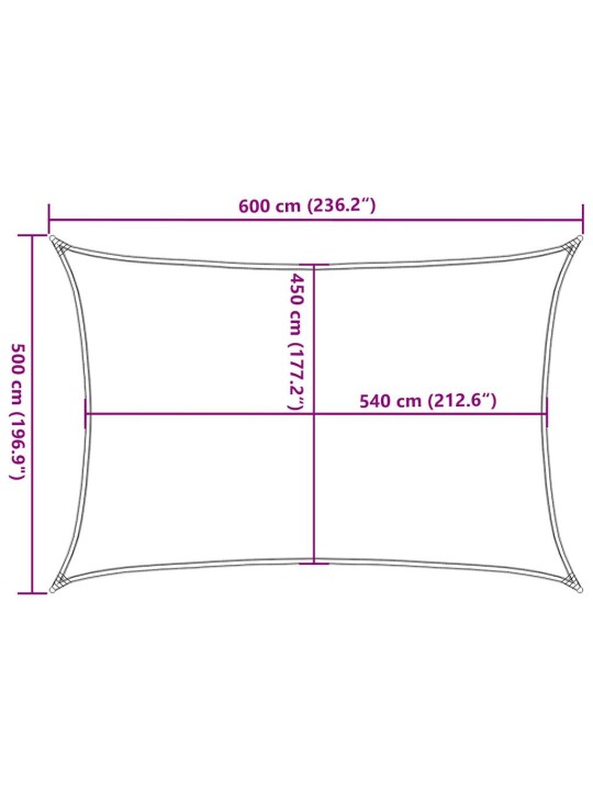 Plachta proti slunci 160 g/m² obdélník žlutá 5 x 6 m hdpe