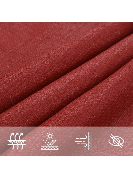 Plachta proti slunci 160 g/m² červená 2,5 x 2,5 m HDPE