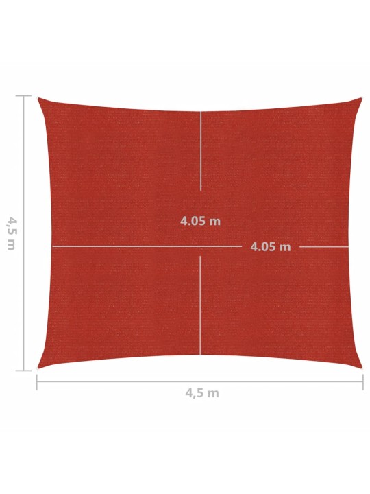 Stínící plachta 160 g/m² červená 4,5 x 4,5 m HDPE