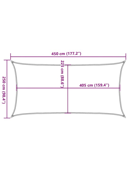 Plachta proti slunci 160 g/m² červená 2,5 x 4,5 m hdpe