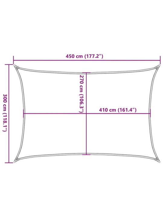 Plachta proti slunci 160 g/m² červená 3 x 4,5 m hdpe