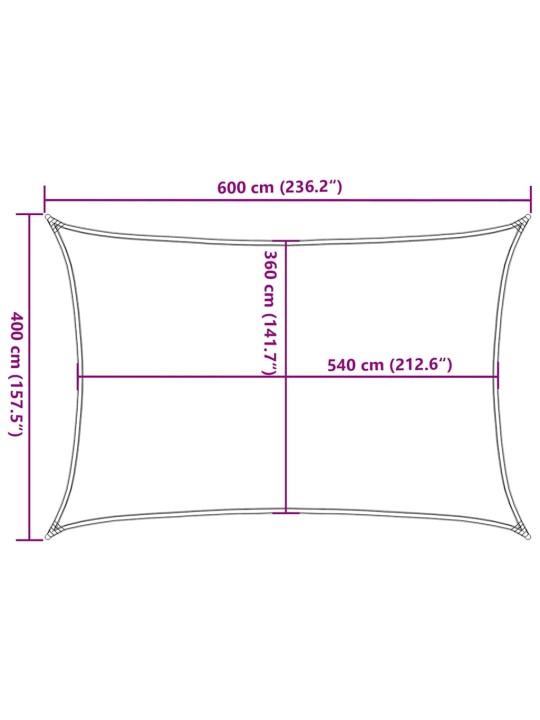 Plachta proti slunci 160 g/m² červená 4 x 6 m hdpe