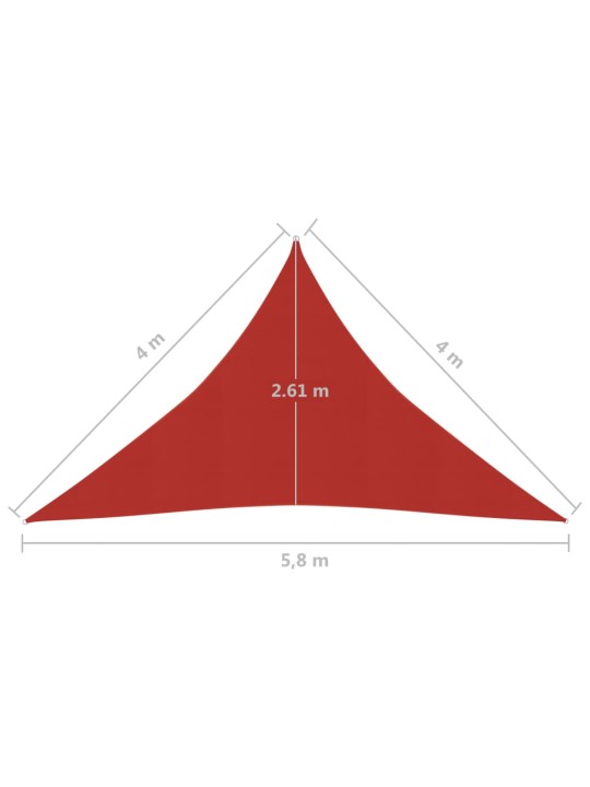 Stínící plachta 160 g/m² červená 4 x 4 x 5,8 m HDPE