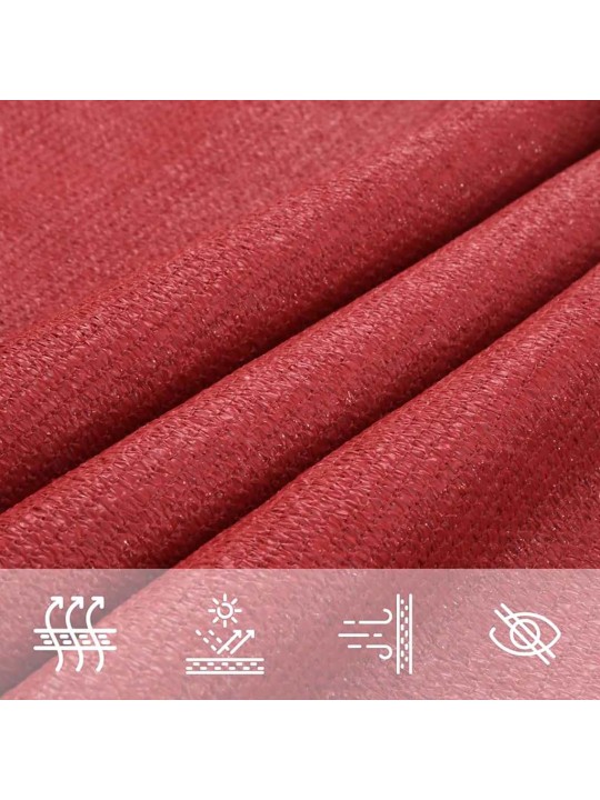 Plachta proti slunci 160 g/m² červená 4 x 5 x 5 m hdpe