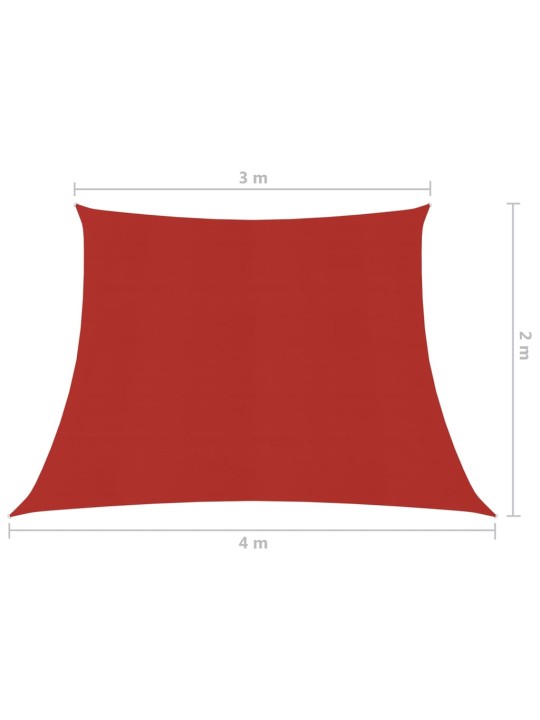 Stínící plachta 160 g/m² červená 3/4 x 2 m HDPE