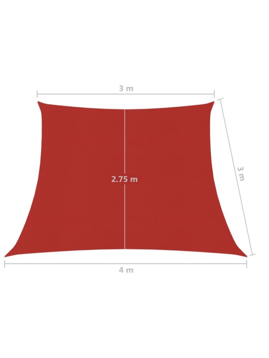 Stínící plachta 160 g/m² červená 3/4 x 3 m HDPE