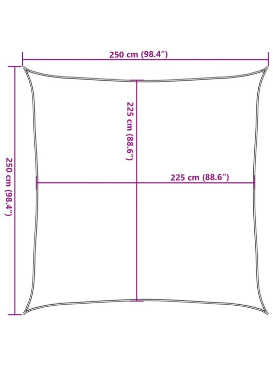 Stínící plachta 160 g/m² oranžová 2,5 x 2,5 m HDPE