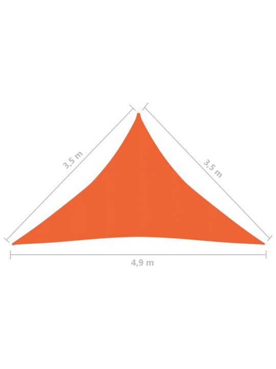 Stínící plachta 160 g/m² oranžová 3,5 x 3,5 x 4,9 m HDPE