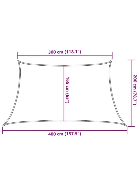 Stínicí plachta 160 g/m² lichoběžník oranžová 3/4 x 2 m hdpe