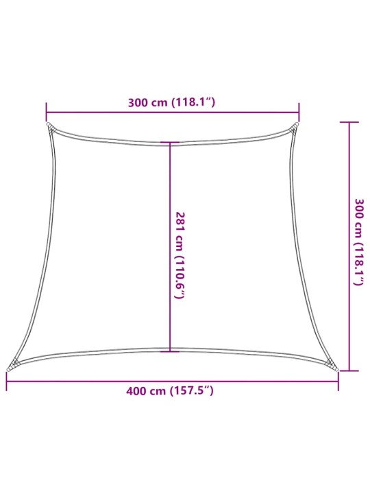 Stínicí plachta 160 g/m² lichoběžník oranžová 3/4 x 3 m hdpe