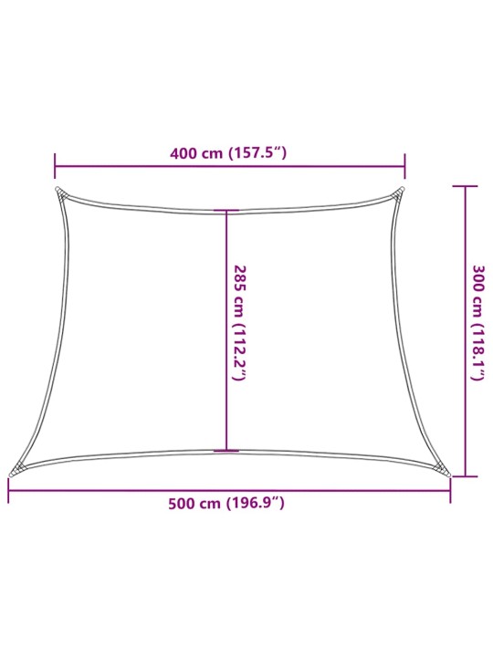 Stínicí plachta 160 g/m² lichoběžník oranžová 4/5 x 3 m hdpe