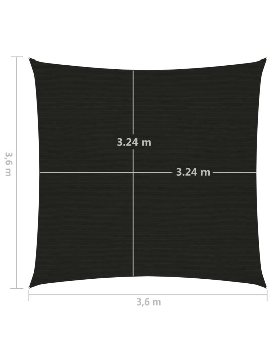 Stínící plachta 160 g/m² černá 3,6 x 3,6 m HDPE
