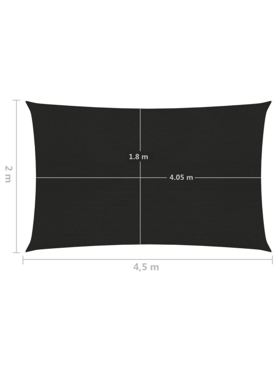 Stínící plachta 160 g/m² černá 2 x 4,5 m HDPE