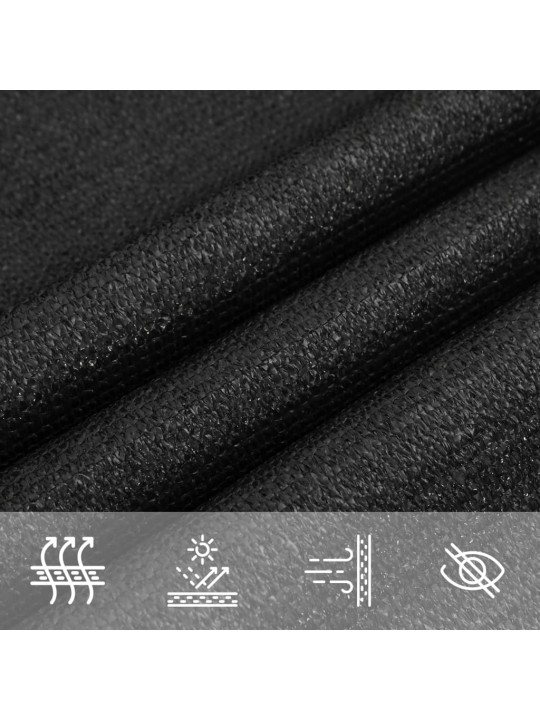Plachta proti slunci 160 g/m² obdélník černá 6 x 8 m HDPE