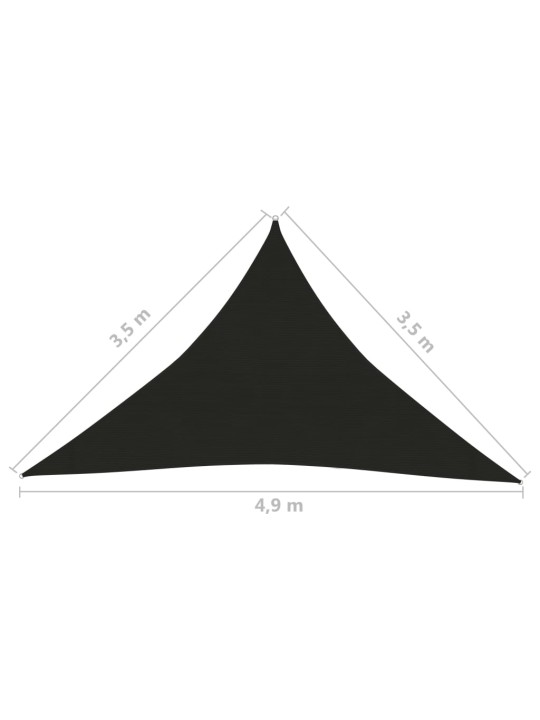 Stínící plachta 160 g/m² černá 3,5 x 3,5 x 4,9 m HDPE