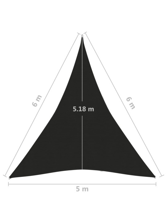 Stínící plachta 160 g/m² černá 5 x 6 x 6 m HDPE