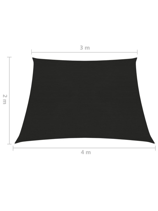 Stínící plachta 160 g/m² černá 3/4 x 2 m HDPE