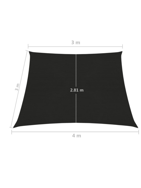 Stínící plachta 160 g/m² černá 3/4 x 3 m HDPE