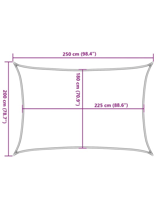 Plachta proti slunci 160 g/m² hnědá 2 x 2,5 m HDPE