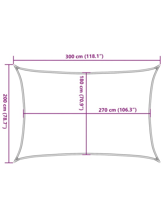 Stínící plachta 160 g/m² hnědá 2 x 3 m HDPE