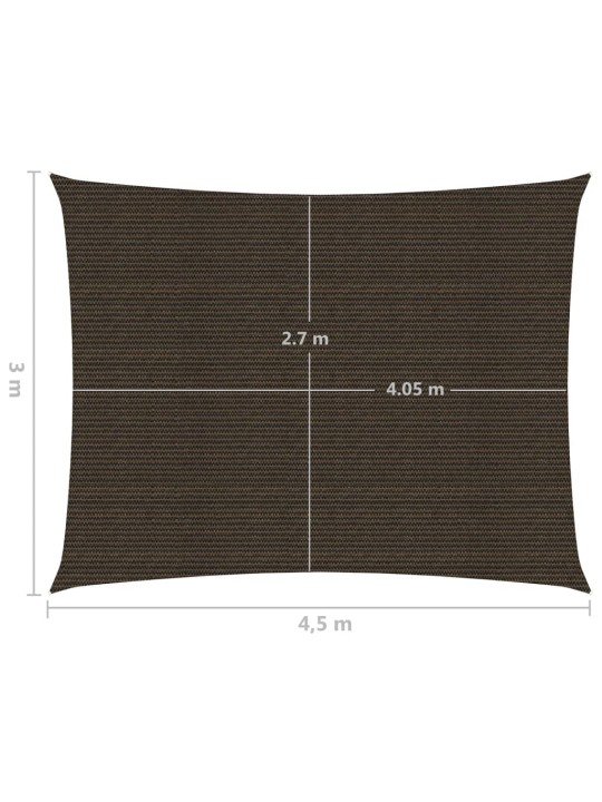 Plachta proti slunci 160 g/m² hnědá 3 x 4,5 m HDPE