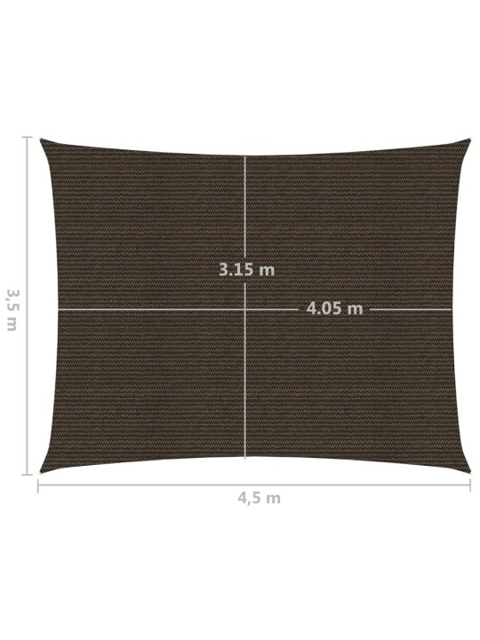 Plachta proti slunci 160 g/m² hnědá 3,5 x 4,5 m HDPE
