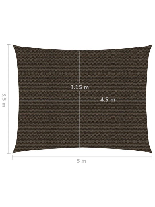 Plachta proti slunci 160 g/m² hnědá 3,5 x 5 m HDPE