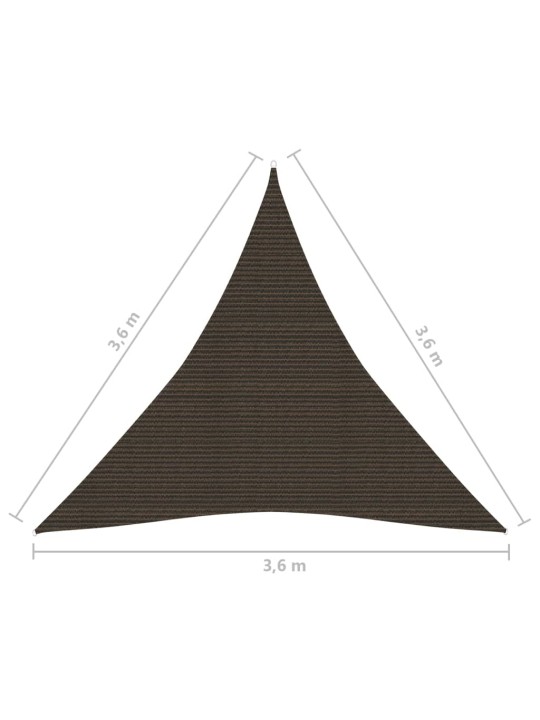 Stínící plachta 160 g/m² hnědá 3,6 x 3,6 x 3,6 m HDPE