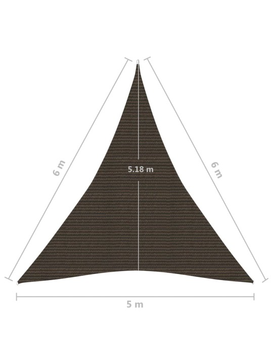 Stínící plachta 160 g/m² hnědá 5 x 6 x 6 m HDPE