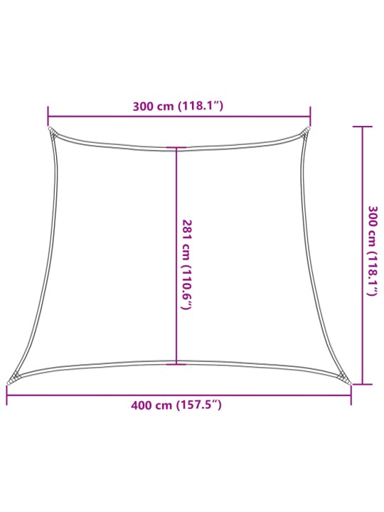 Stínící plachta 160 g/m² hnědá 3/4 x 3 m hdpe