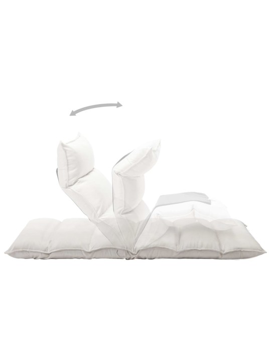 Skládací lenoška na podlahu krémová textil