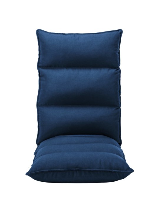 Skládací lenoška na podlahu modrá textil