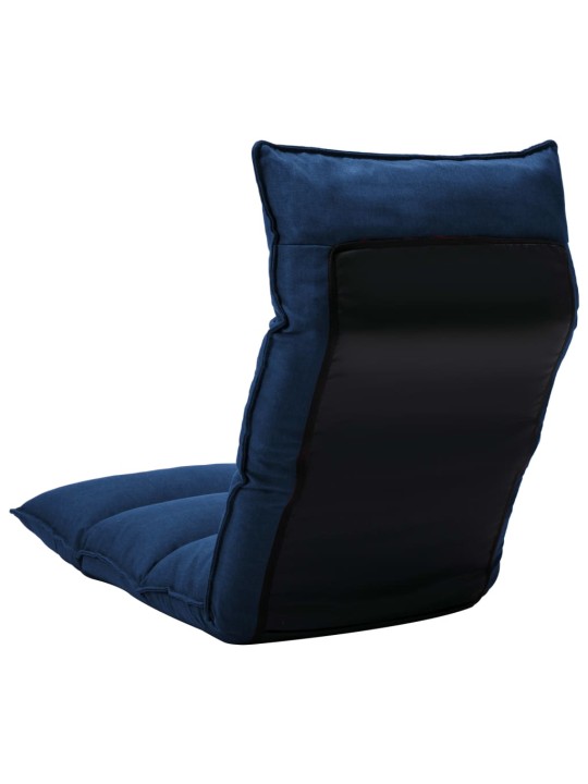 Skládací lenoška na podlahu modrá textil